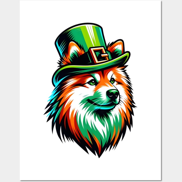 Finnish Spitz Celebrates Saint Patrick's Day Wall Art by ArtRUs